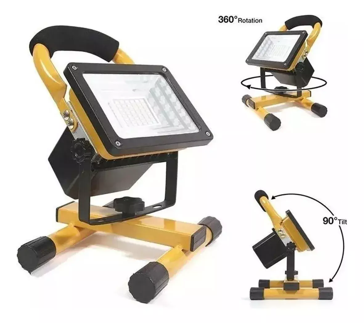 Lámpara LED Portátil Recargable 360° Rotación 25cm Amarilla-5