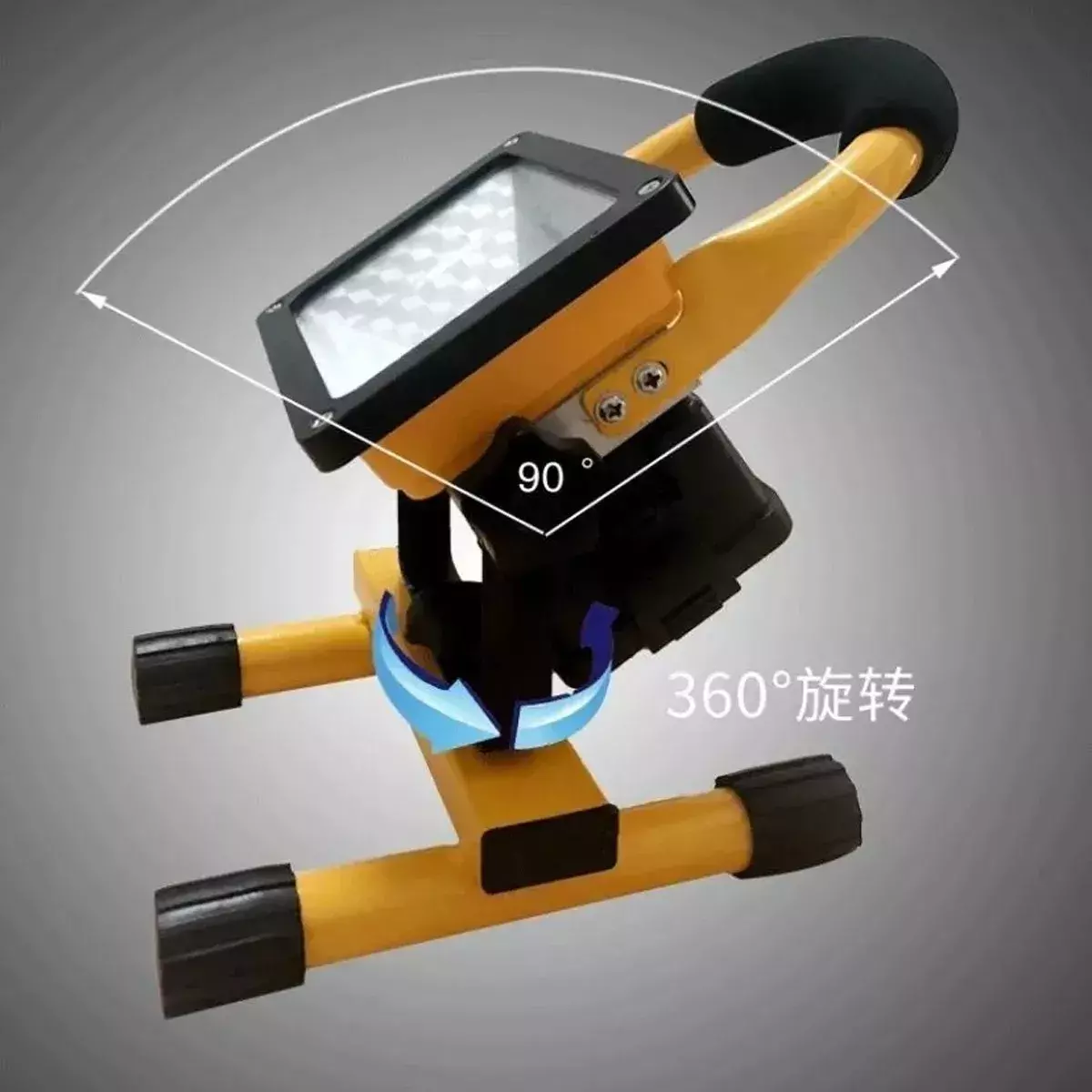 Lámpara LED Portátil Recargable 360° Rotación 25cm Amarilla-6