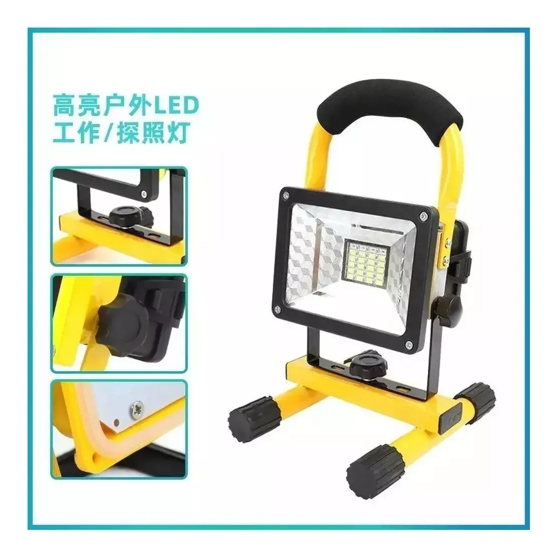 Lámpara LED Portátil Recargable 360° Rotación 25cm Amarilla-7