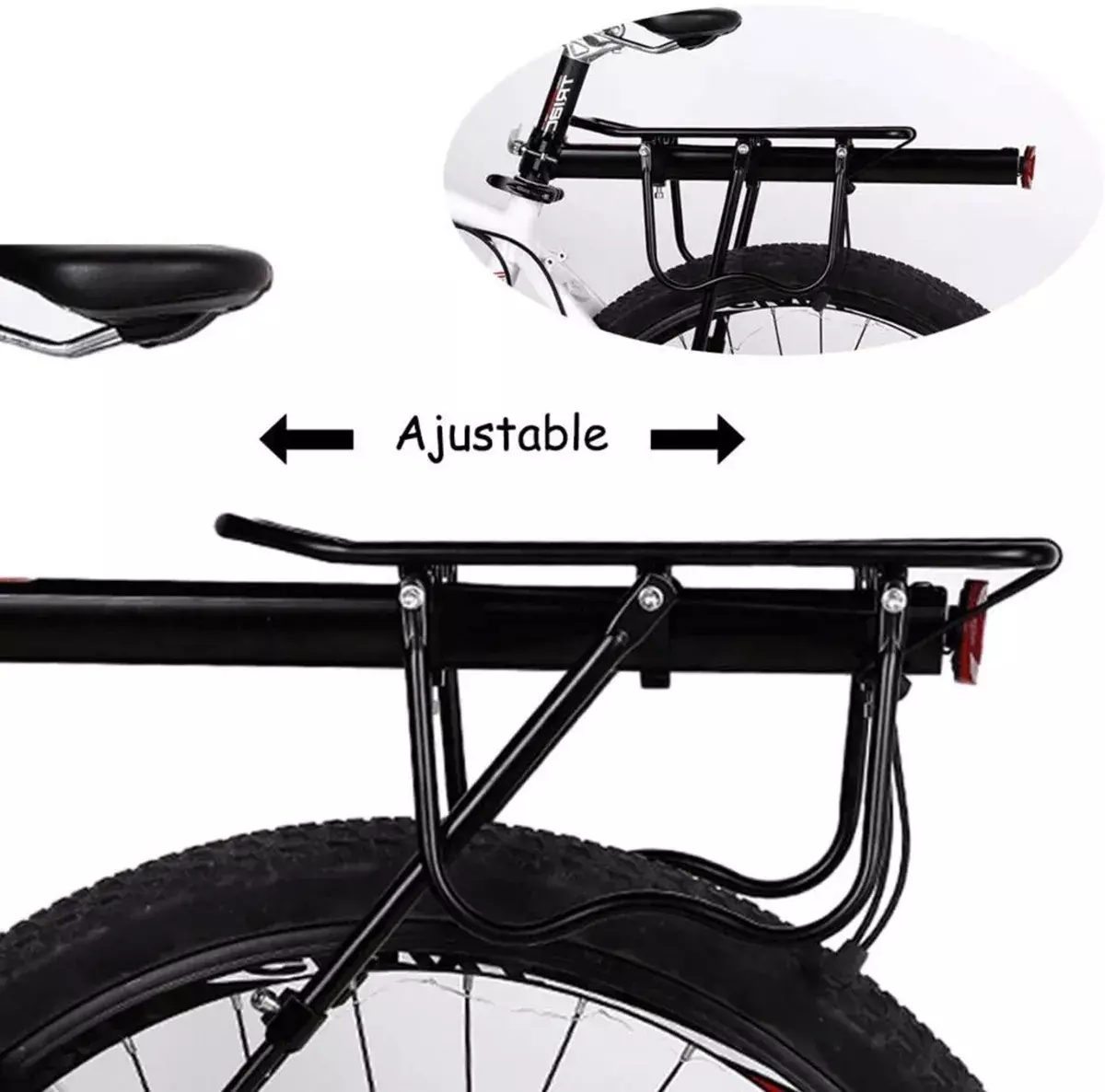 Portaequipaje Para Bicicleta Ajustable Con Luz Reflectante-6