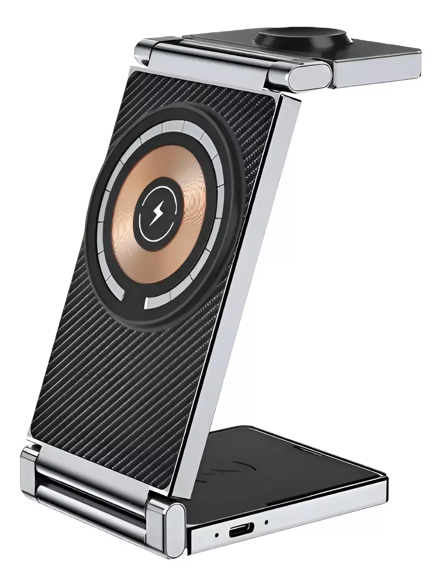 Cargador Inalámbrico Plegable 3 En 1 Magnético Compatibilidad Universal-2