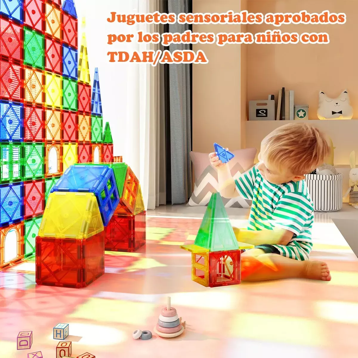 Bloques de Construcción Magnéticos Niños STEM Plástico ABS-1