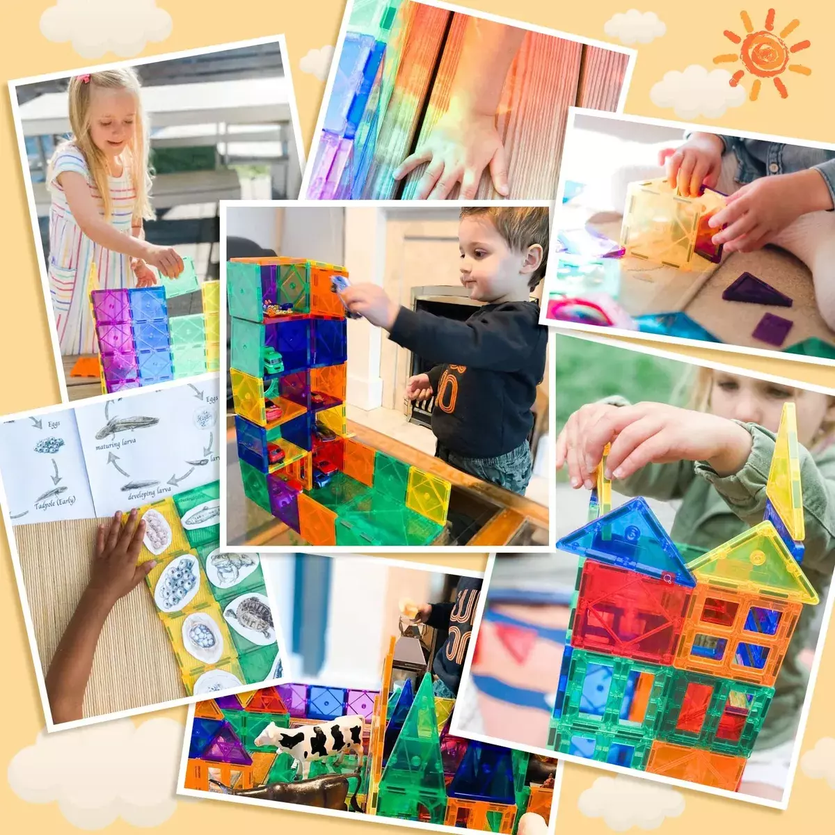 Bloques de Construcción Magnéticos Niños STEM Plástico ABS-4