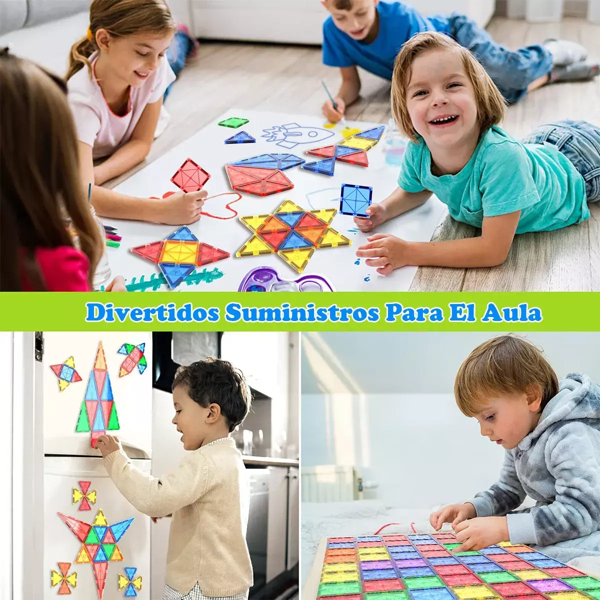 Bloques de Construcción Magnéticos Niños STEM Plástico ABS-6