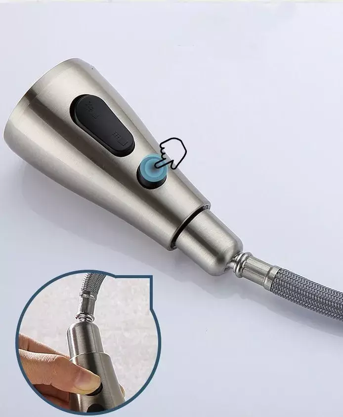 Grifo de Cocina Extraíble de Acero Inoxidable Negro Mate Multifunción-2