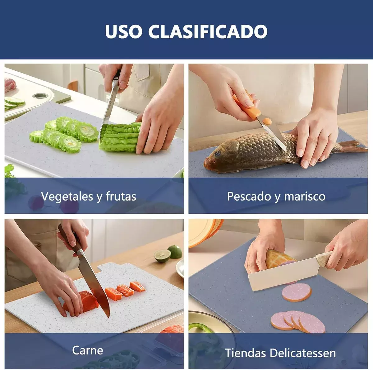 Tablas de Cortar Antibacteriales Clasificadas Con Soporte Material PP BPA Free-6