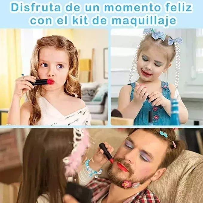 Set de Maquillaje Infantil No Tóxico Lavable Material Seguro Princesa-1
