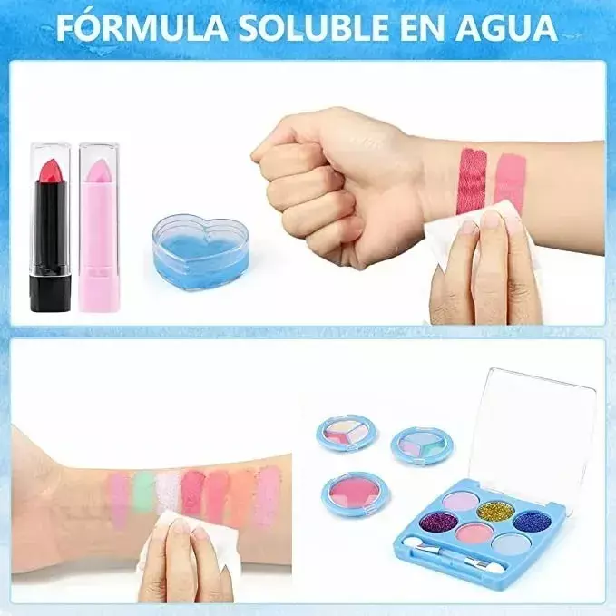 Set de Maquillaje Infantil No Tóxico Lavable Material Seguro Princesa-5