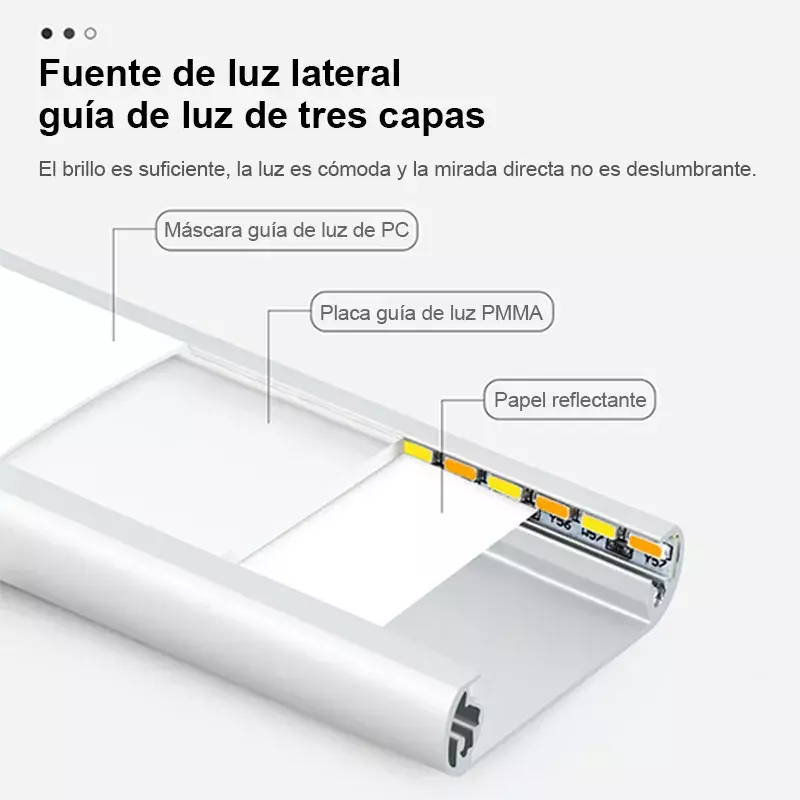Lámpara LED Sensor Movimiento Recargable USB Ultradelgada Tricolor 30cm-8