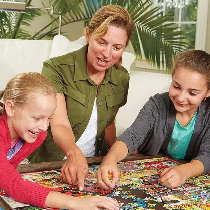 Alfombra Portátil para Rompecabezas Color Negro 1500 Piezas + Accesorios-7