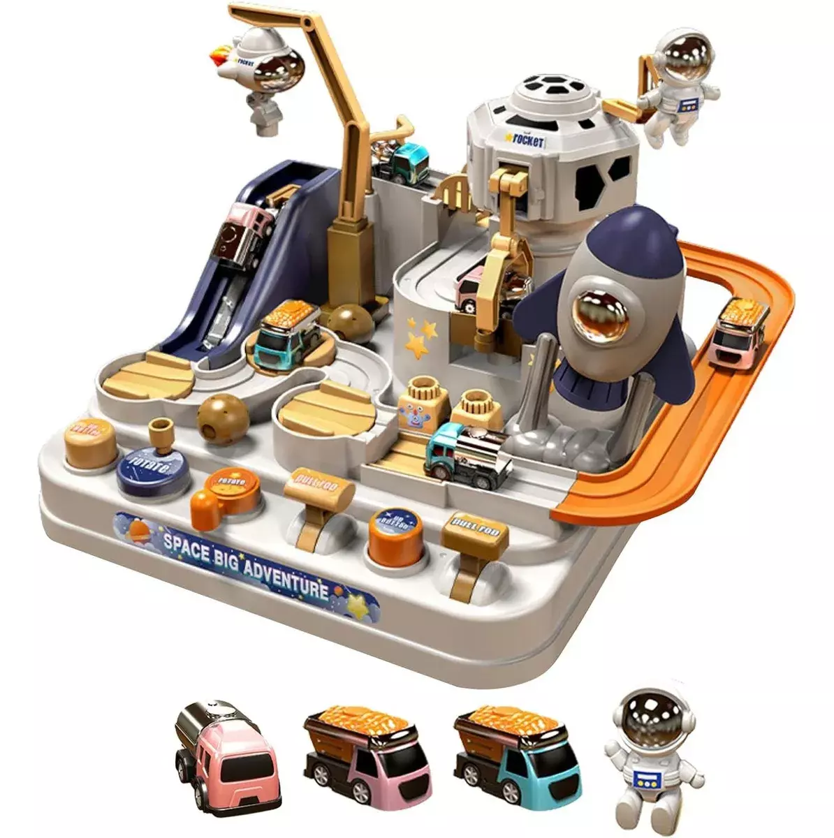 Juego de Mesa Espacial Interactivo para Niños con Coches y Astronautas-5