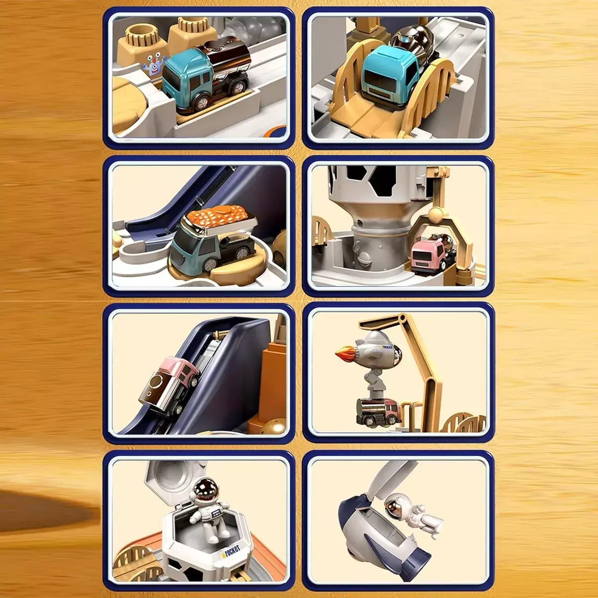 Juego de Mesa Espacial Interactivo para Niños con Coches y Astronautas-6