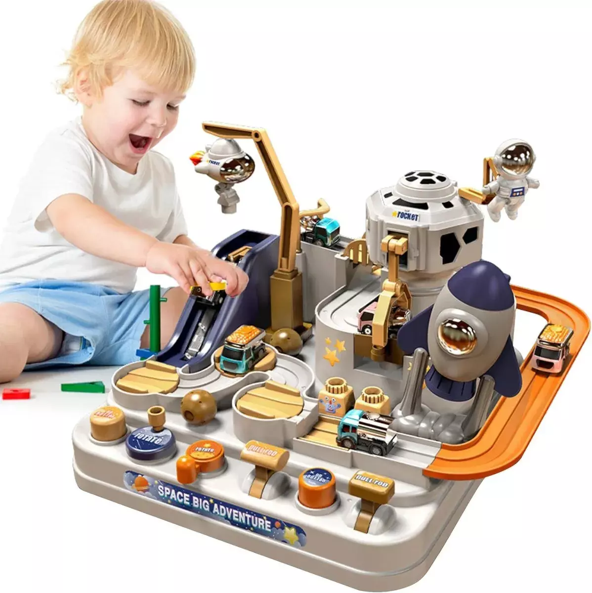 Juego de Mesa Espacial Interactivo para Niños con Coches y Astronautas-8