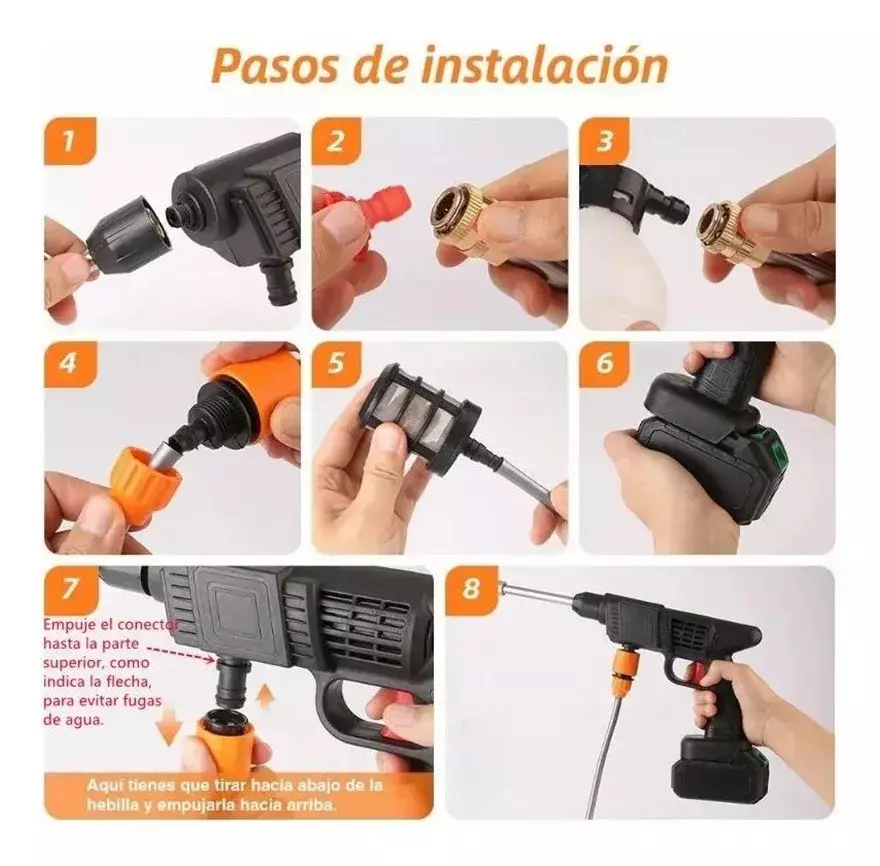Hidrolavadora Portátil 48V Recargable Alta Presión Multimodo-3