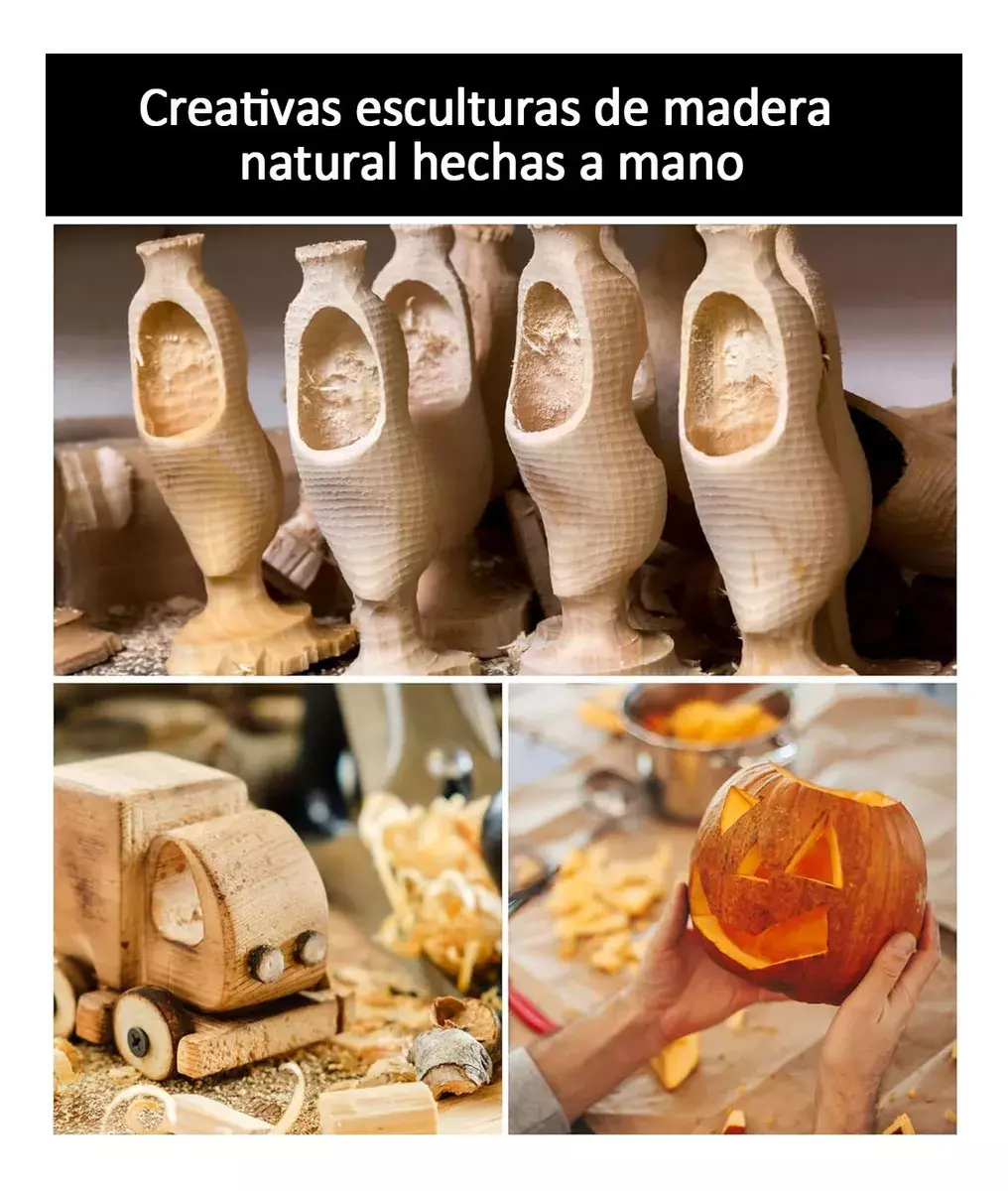 Set De Herramientas De Tallado En Madera Acero Mango De Madera Para Escultura-6