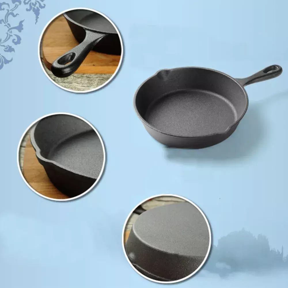 Set de Sartenes de Hierro Fundido Antiadherente Pre-Sazonado-8