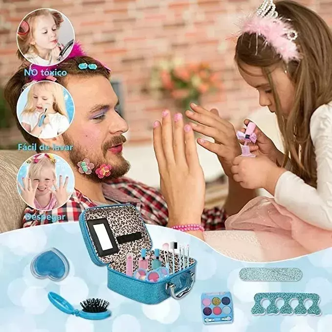 Kit de Maquillaje Infantil Lavable No Tóxico Juguete Creativo-3