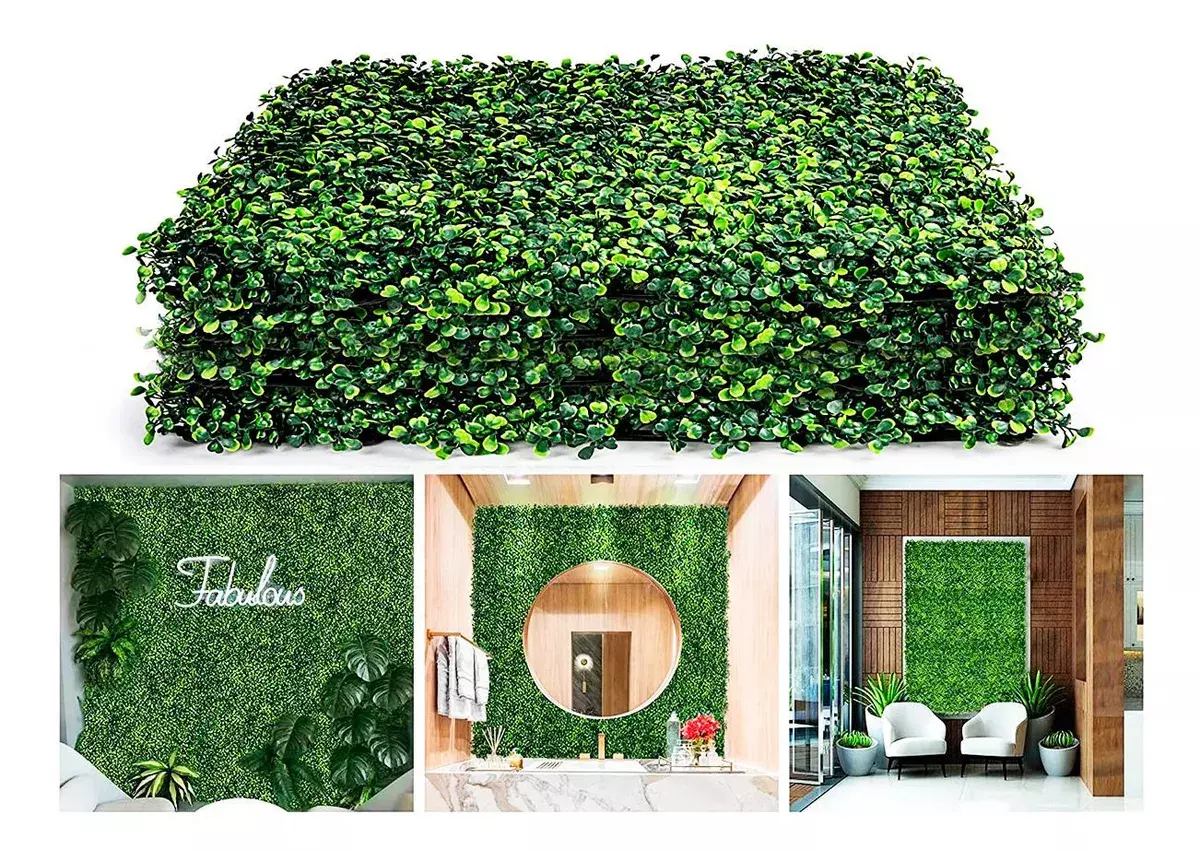 Set de Paneles de Muro Verde Artificial UV Protección 50x50 cm Decorativos-2