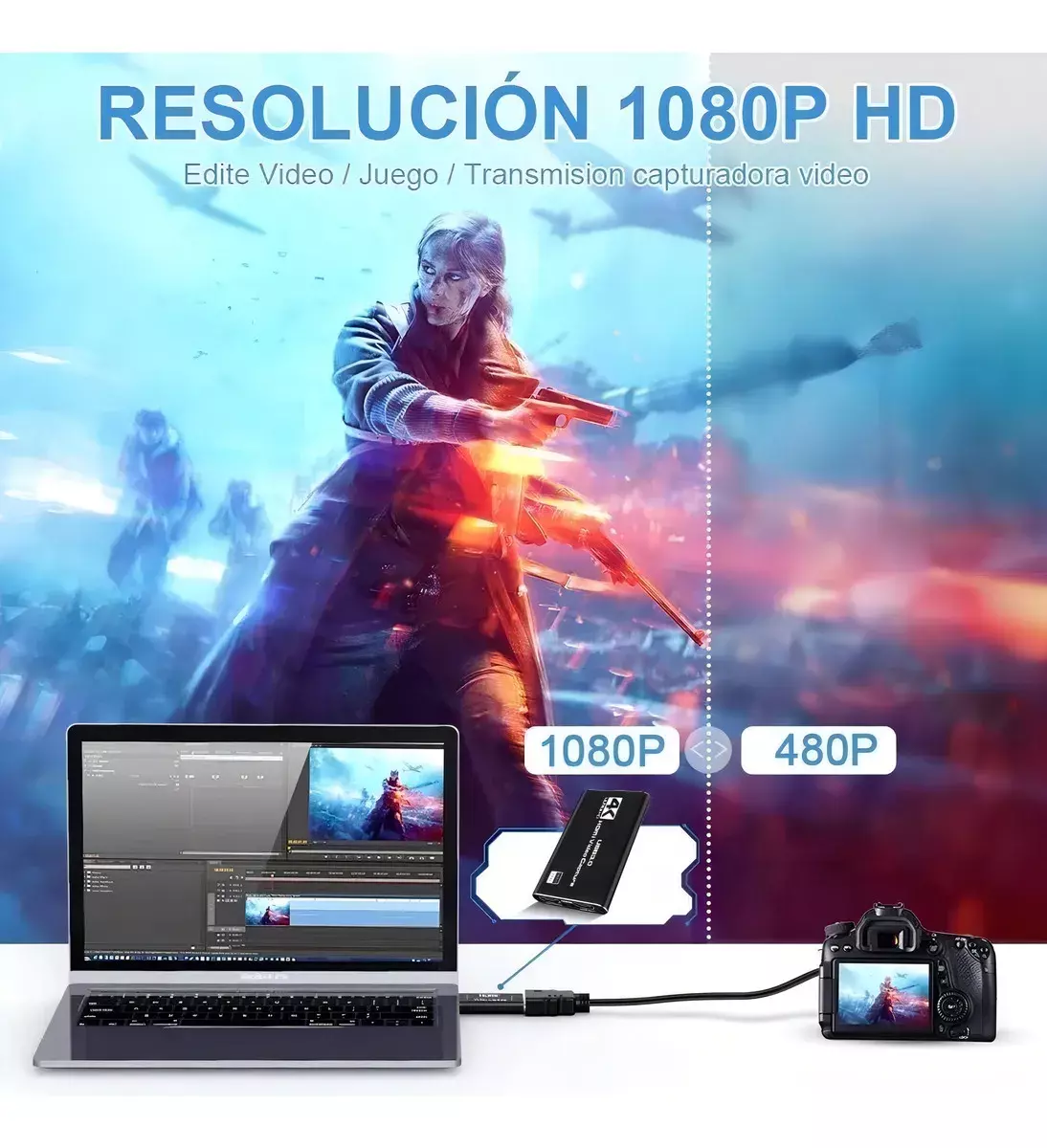 Capturadora De Video HDMI USB 3.0 4K Ultra HD Compatibilidad Amplia-6
