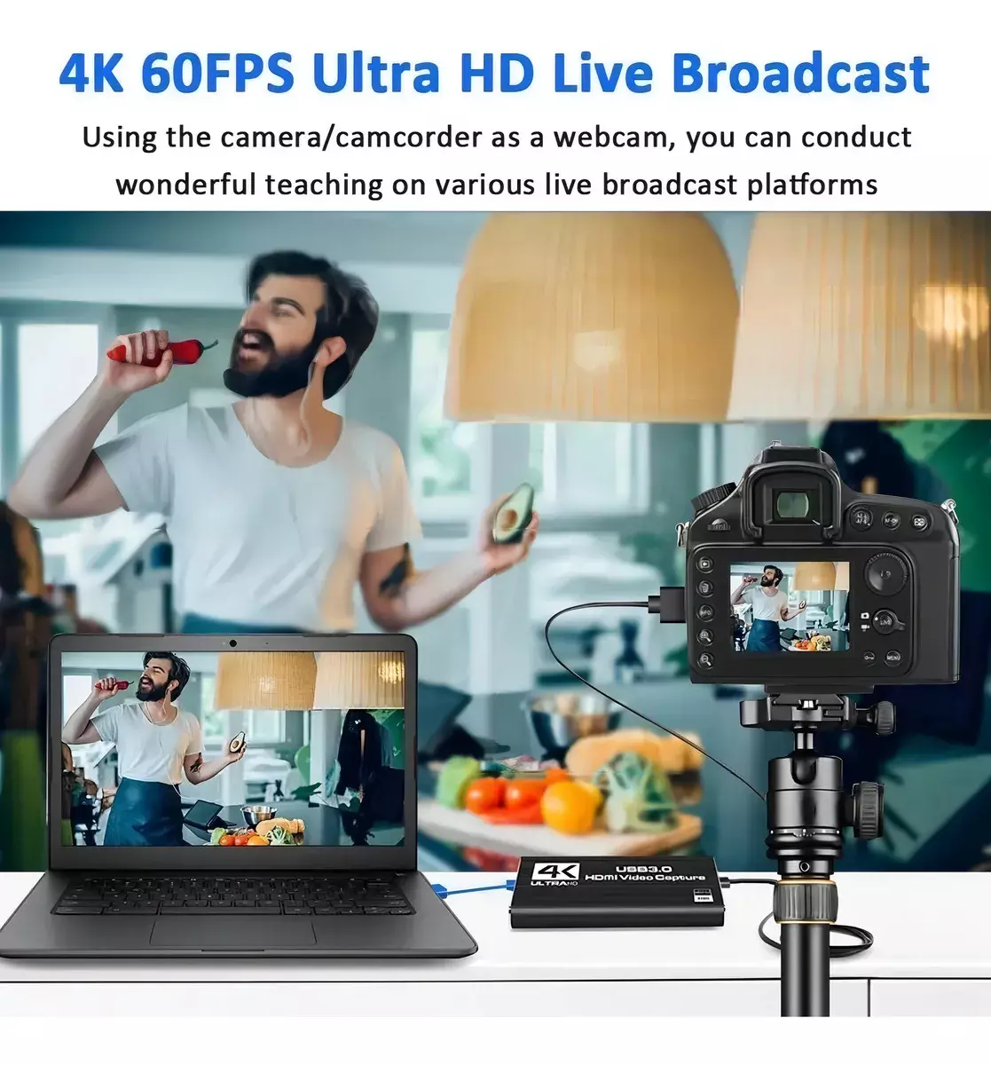 Capturadora De Video HDMI USB 3.0 4K Ultra HD Compatibilidad Amplia-7