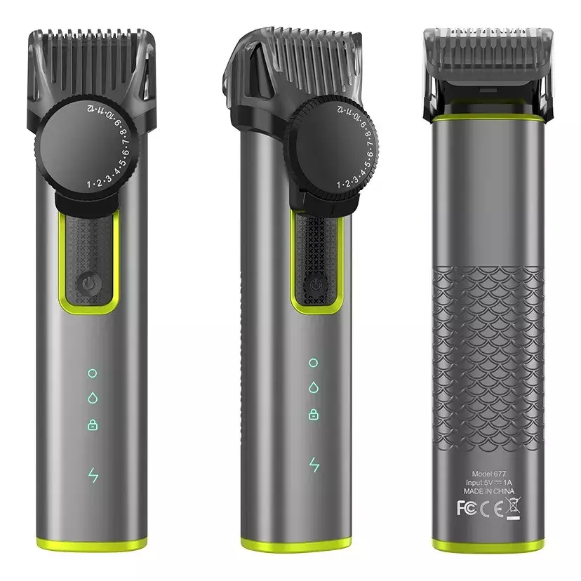 Recortadora de Barba Ajustable Acero Inoxidable Impermeable Carga USB-7