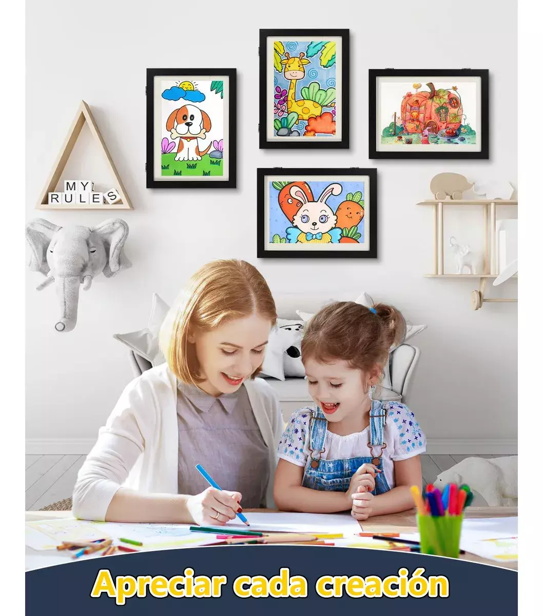 Marco Organizativo para Dibujos Infantil MDF Negro 33x24 cm-4