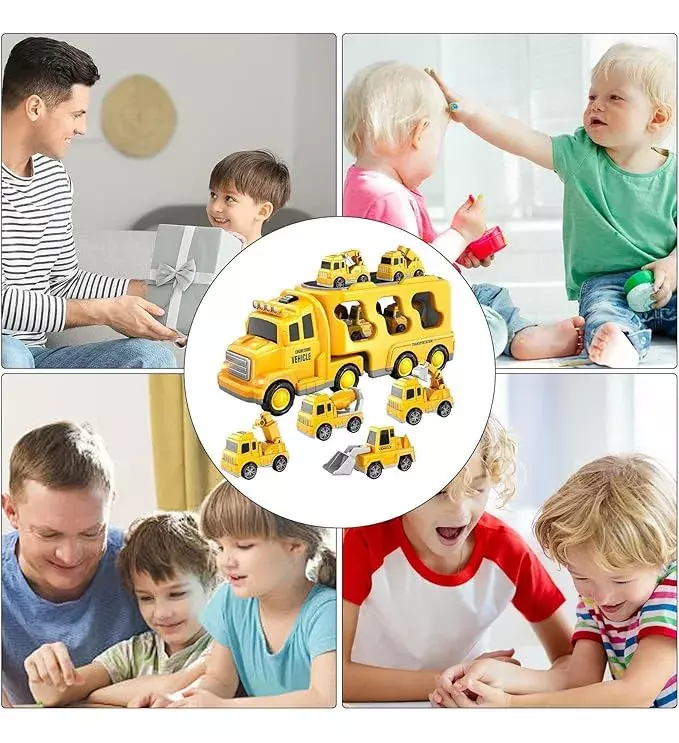 Camión de Juguete de Ingeniería con Sonido y Luz Vehículos Fricción ABS-8