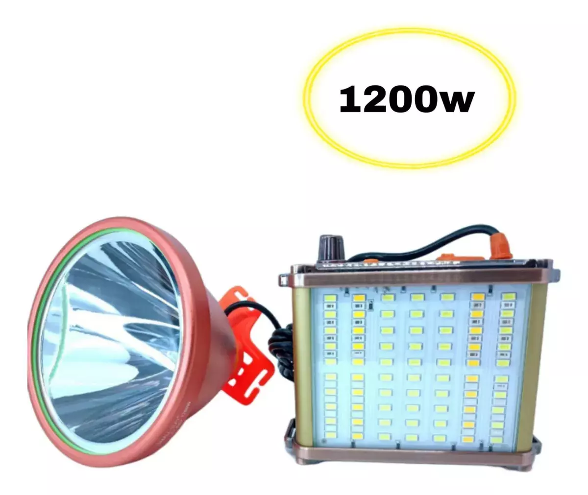 Lámpara Frontal Recargable LED 1200W Luz Blanca y Color Ajustable-4