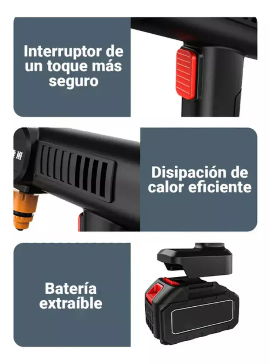 Pistola Lavadora Portátil Alta Presión Inalámbrica 48VF Multifuncional-6
