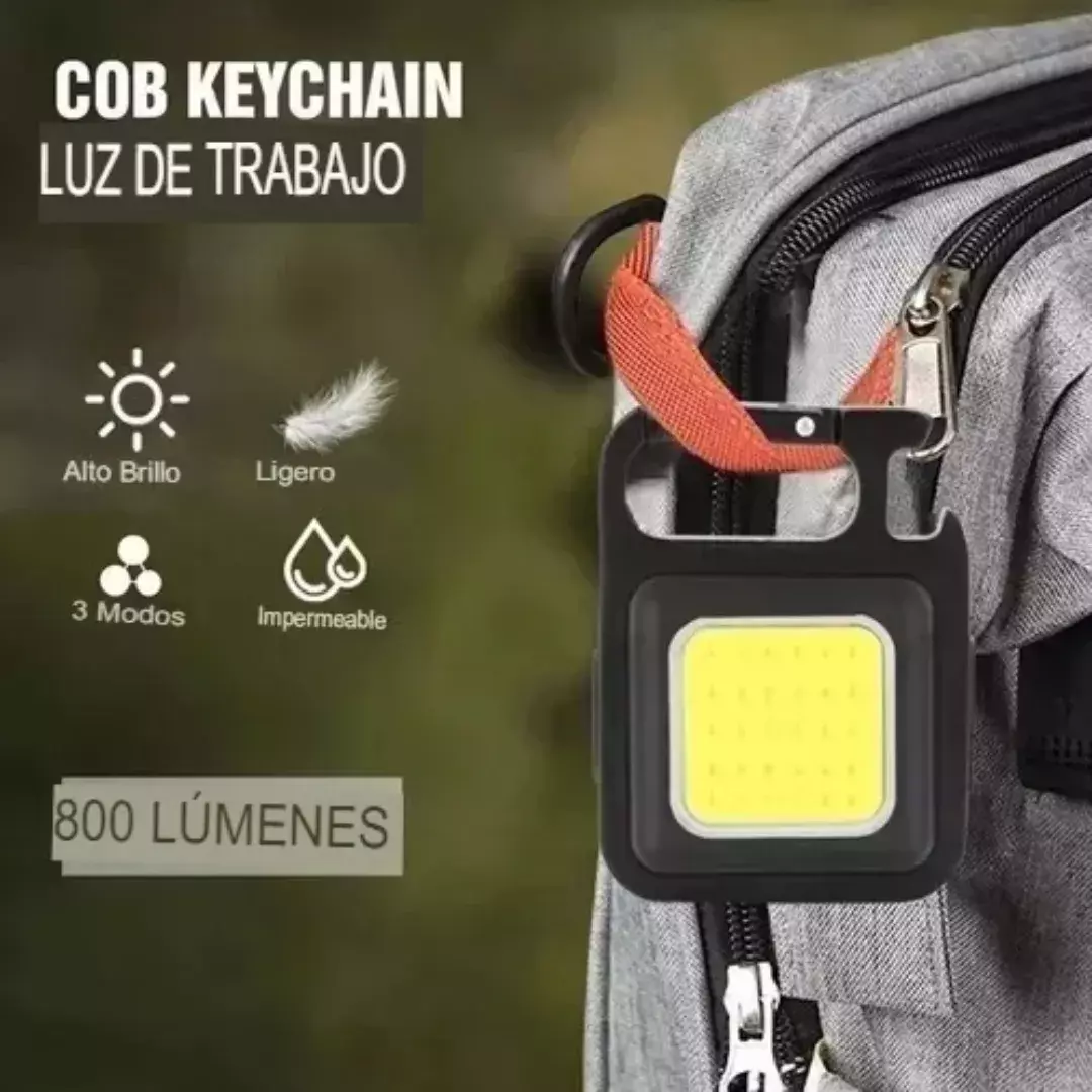 Llavero Luz de Trabajo LED Recargable COB 800 Lúmenes Impermeable-4