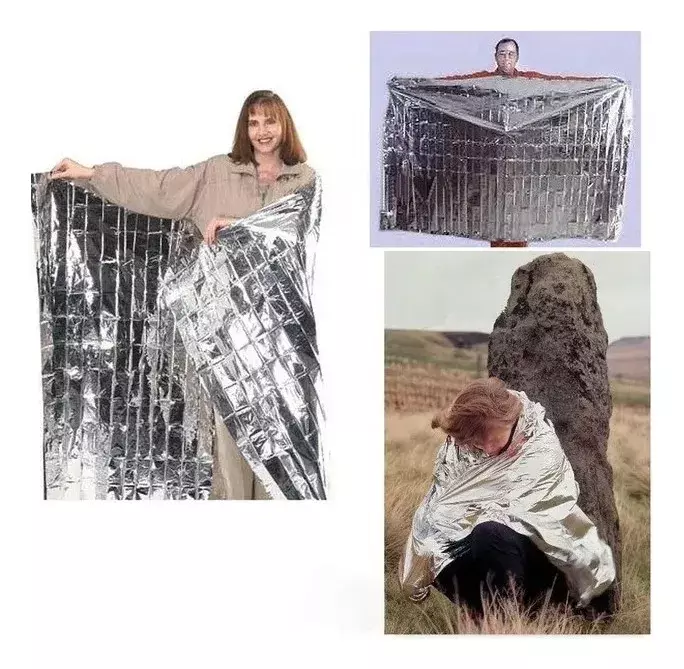 Manta Térmica de Emergencia Impermeable Reflectante 210x140 cm-5