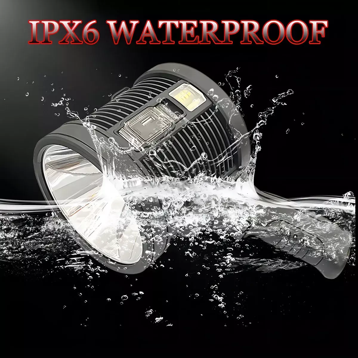 Linterna Recargable LED Alta Potencia Impermeable IPX6 Con Panel Solar y Filtros Tricromáticos-3