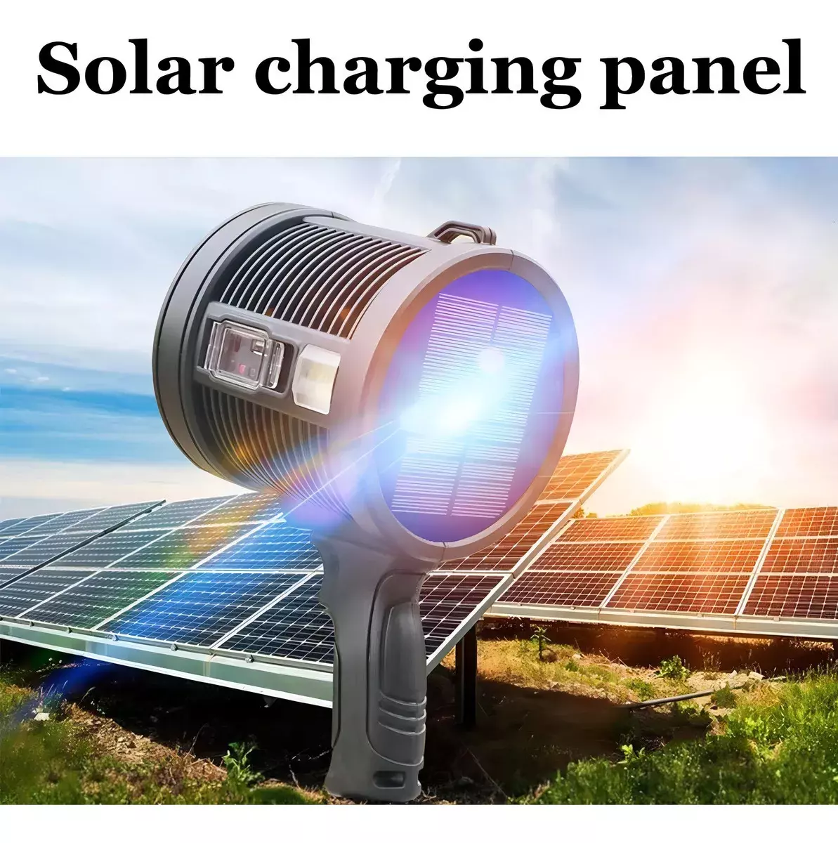 Linterna Recargable LED Alta Potencia Impermeable IPX6 Con Panel Solar y Filtros Tricromáticos-8