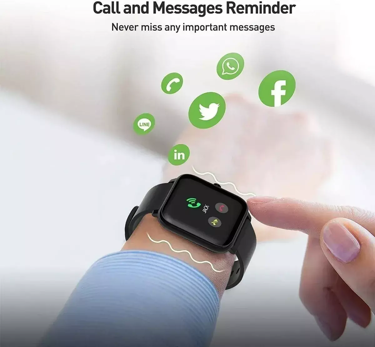 Smartwatch Pantalla Táctil Color 1.4" Monitor de Salud y Modo Deportivo-3