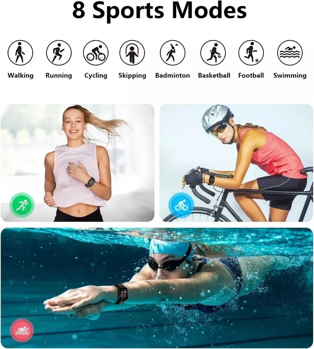 Smartwatch Pantalla Táctil Color 1.4" Monitor de Salud y Modo Deportivo-4
