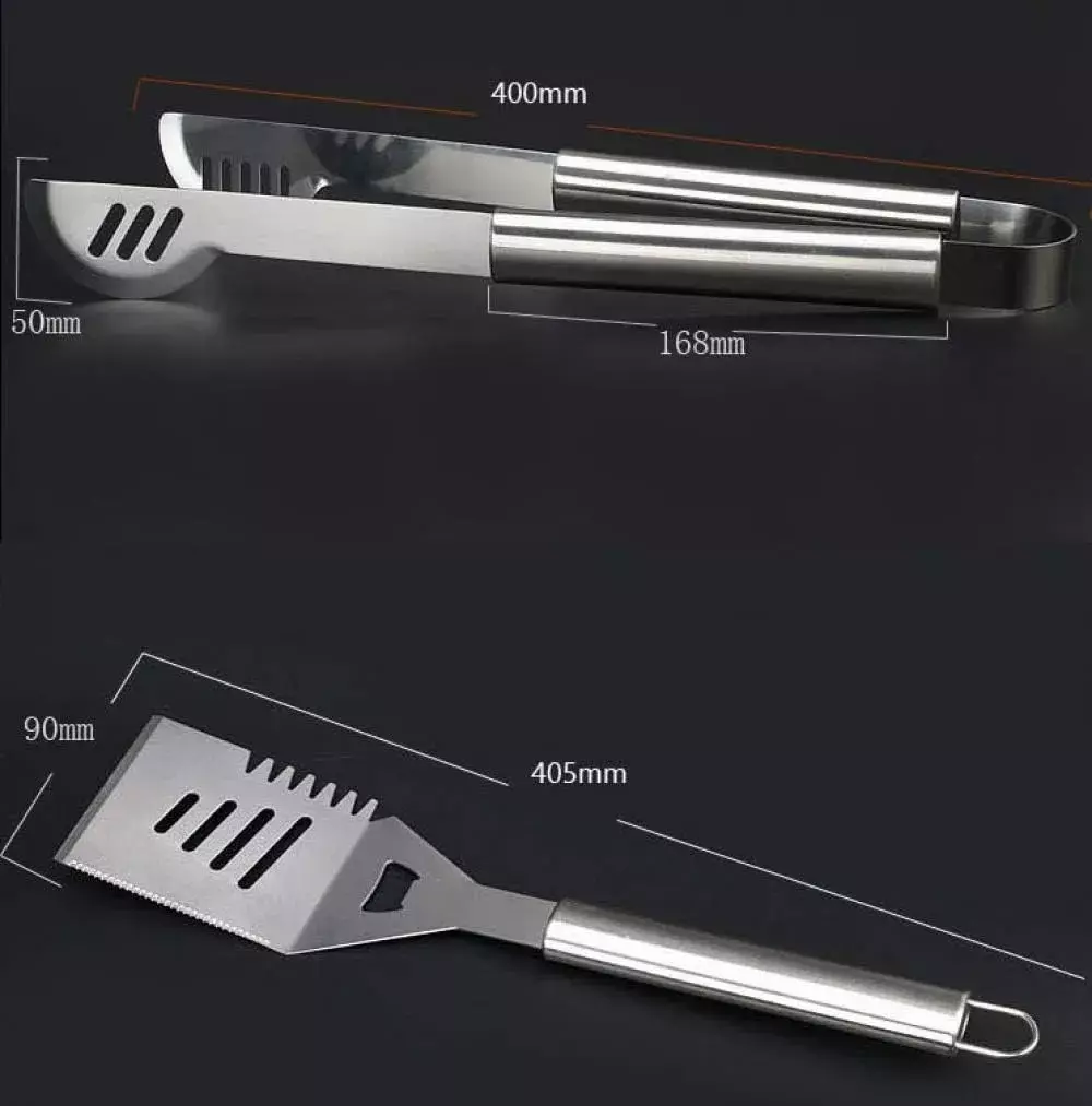 Set de Utensilios para Parrilla Acero Inoxidable con Estuche-3