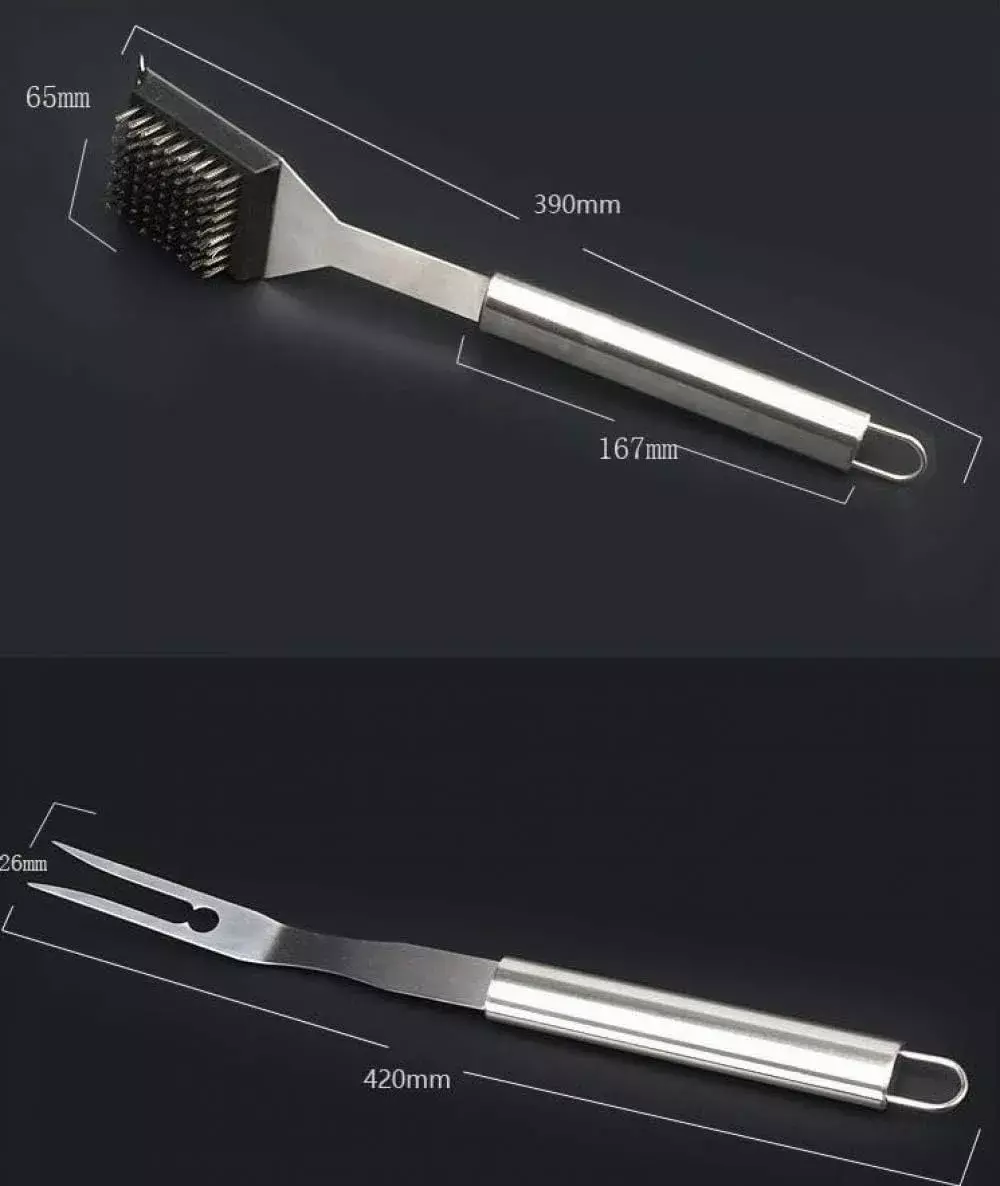 Set de Utensilios para Parrilla Acero Inoxidable con Estuche-4