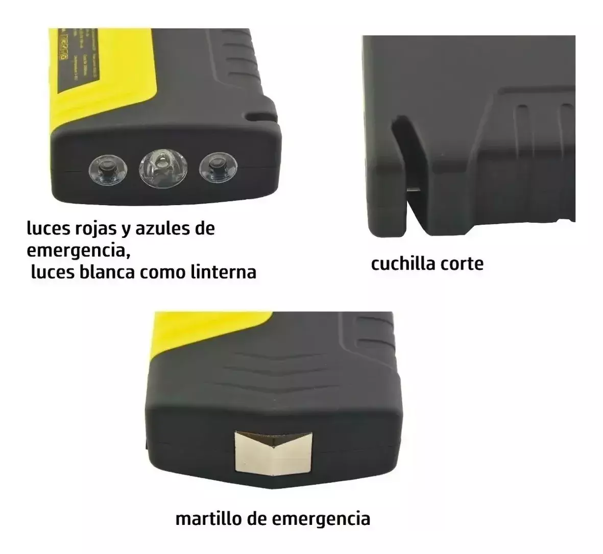 Arrancador de Batería Portátil 12V Multiuso con Linterna y Puertos USB-3