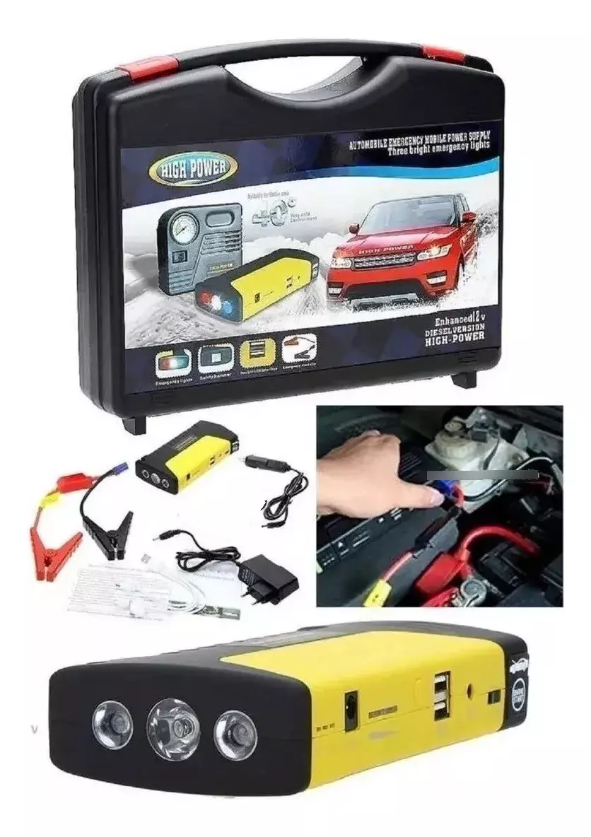 Arrancador de Batería Portátil 12V Multiuso con Linterna y Puertos USB-6