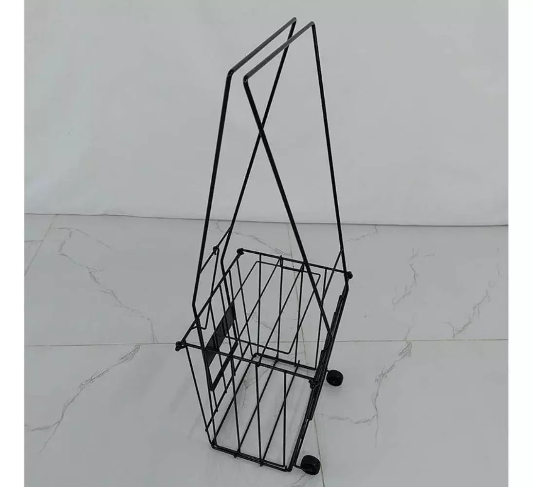 Carro Porta Pelotas de Tenis Metálico con Ruedas 30x25x91 cm-2