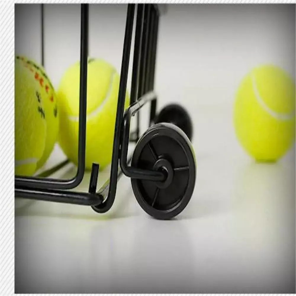 Carro Porta Pelotas de Tenis Metálico con Ruedas 30x25x91 cm-3