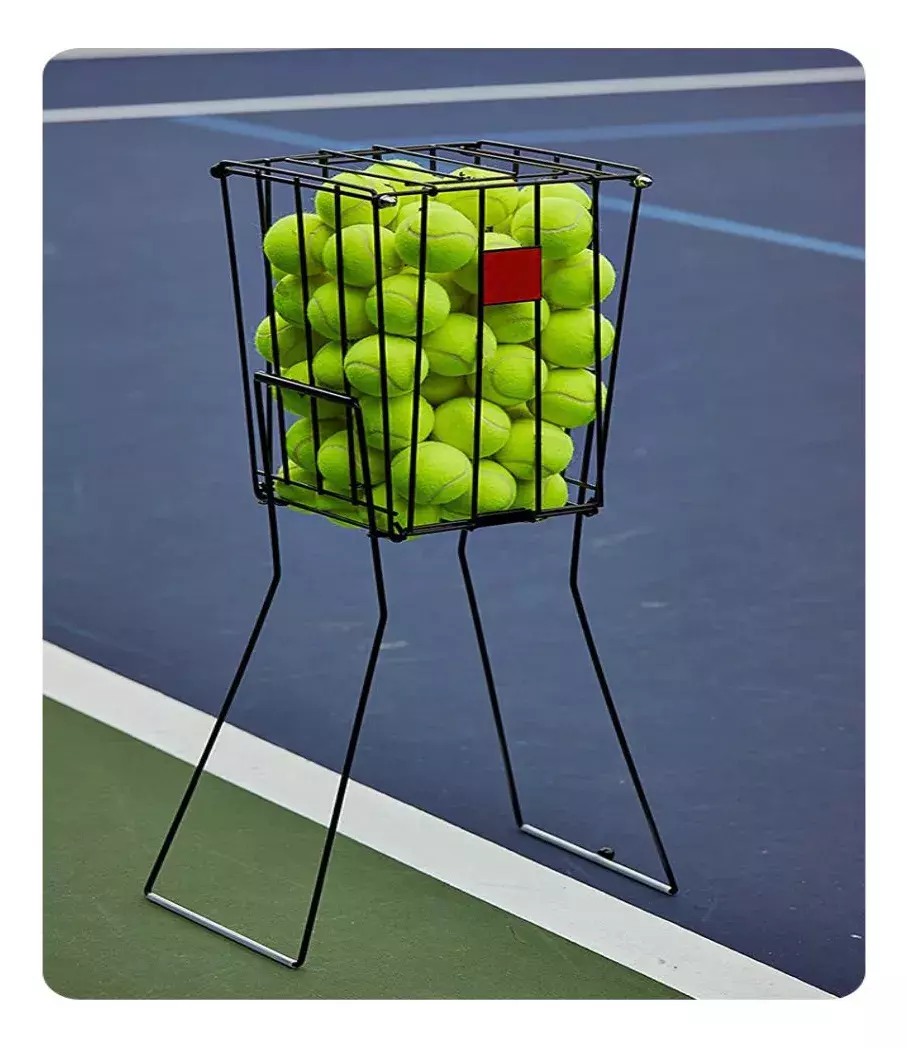 Carro Porta Pelotas de Tenis Metálico con Ruedas 30x25x91 cm-7