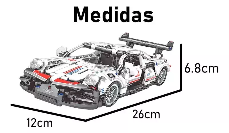 Auto Deportivo de Bloques de Construcción 501 Piezas Retroceso 6+ Años-1