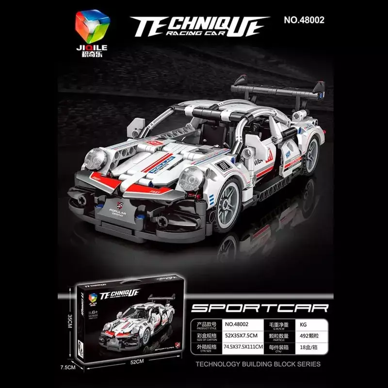 Auto Deportivo de Bloques de Construcción 501 Piezas Retroceso 6+ Años-2