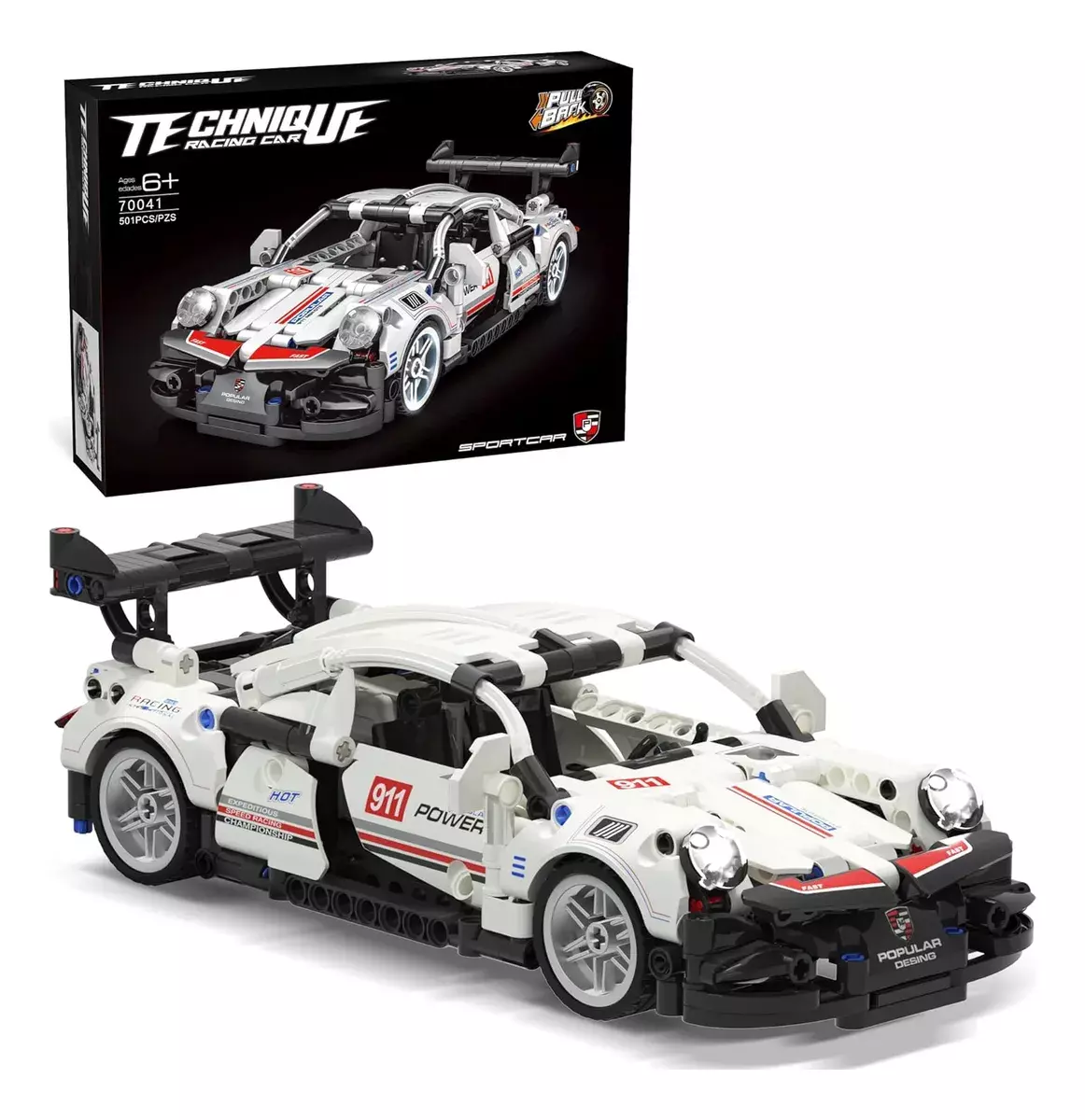 Auto Deportivo de Bloques de Construcción 501 Piezas Retroceso 6+ Años-6