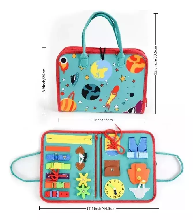 Tablero Montessori Portátil 7 en 1 Actividades Educativas-2