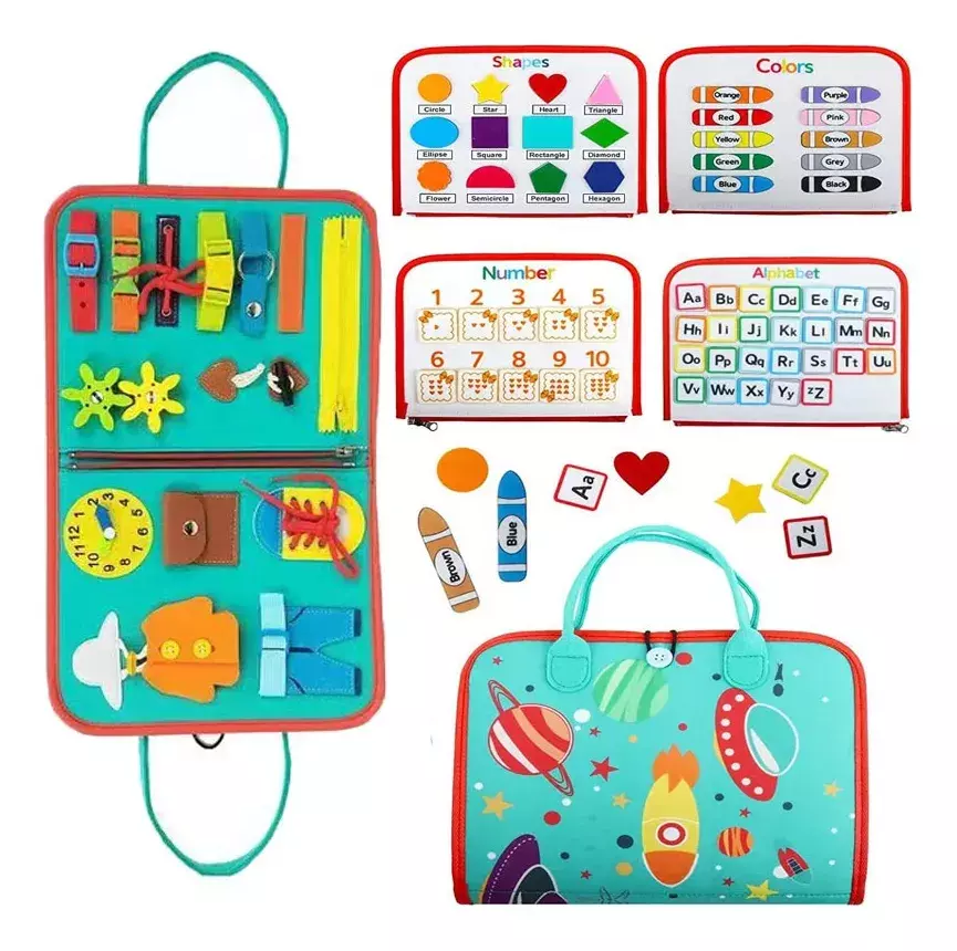 Tablero Montessori Portátil 7 en 1 Actividades Educativas-6