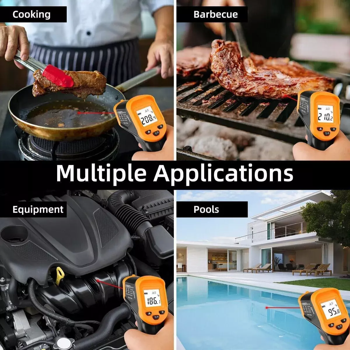 Termómetro Infrarrojo Digital Portátil Pantalla LCD No Contacto-2