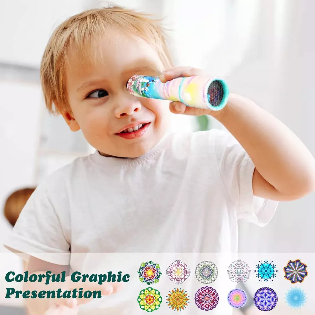 Caleidoscopio Infantil Papel Colorido Diseño Clásico Pack 24 Piezas-3