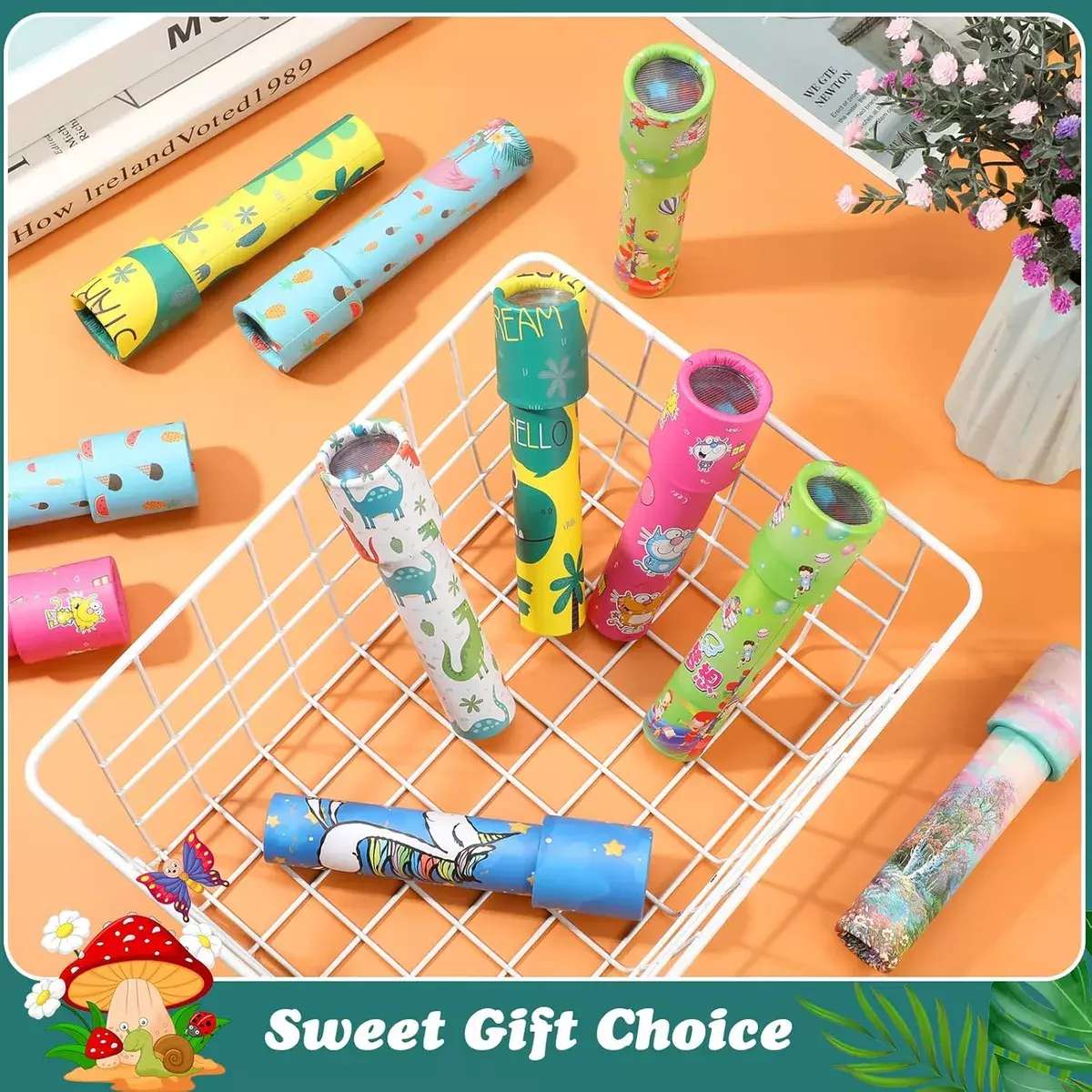 Caleidoscopio Infantil Papel Colorido Diseño Clásico Pack 24 Piezas-4